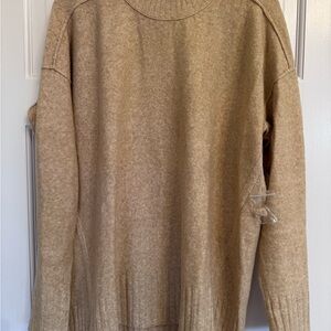 Free People Ribbed Crewneck Sweater - Camel